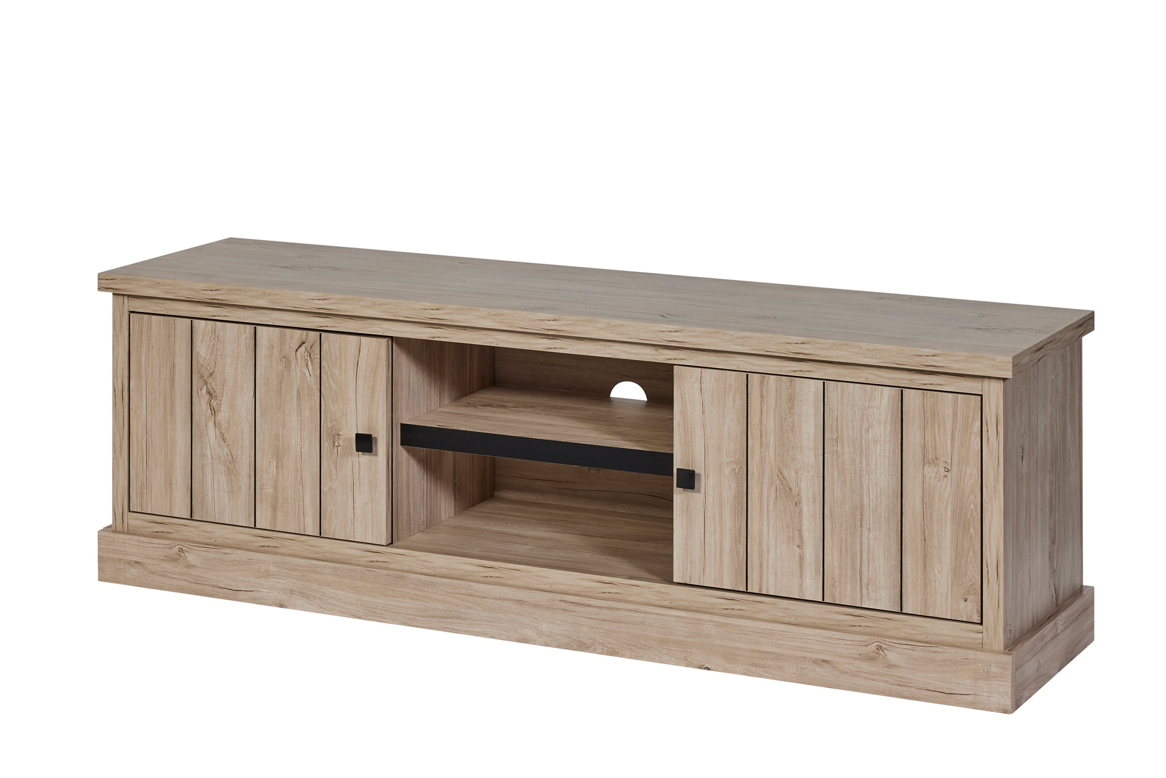 GBO - Meuble TV Troy – 160x52x42 cm - Chêne Beach