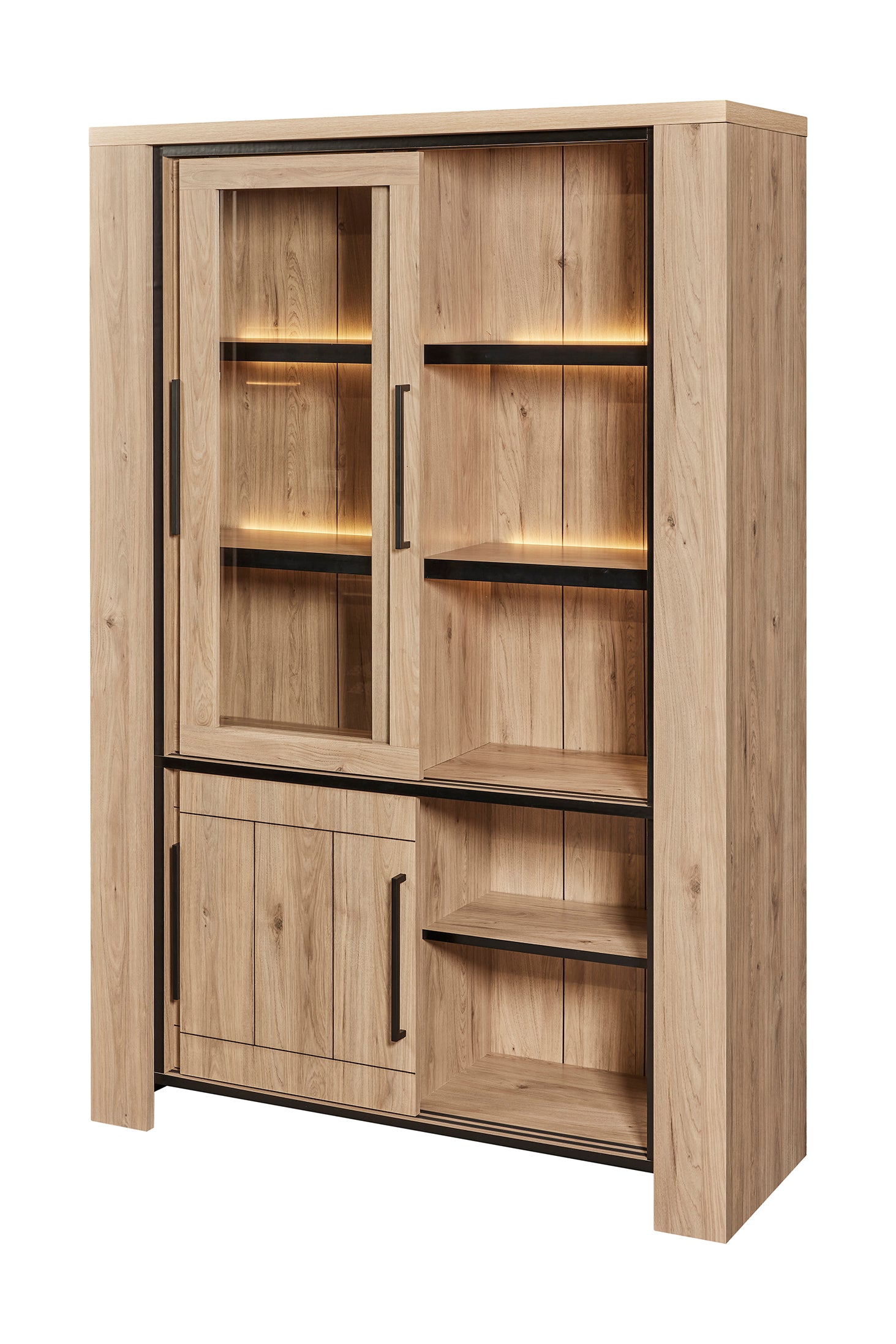 GBO - Vitrine Uriel - Castle OAK - 130x95.0x45cm
