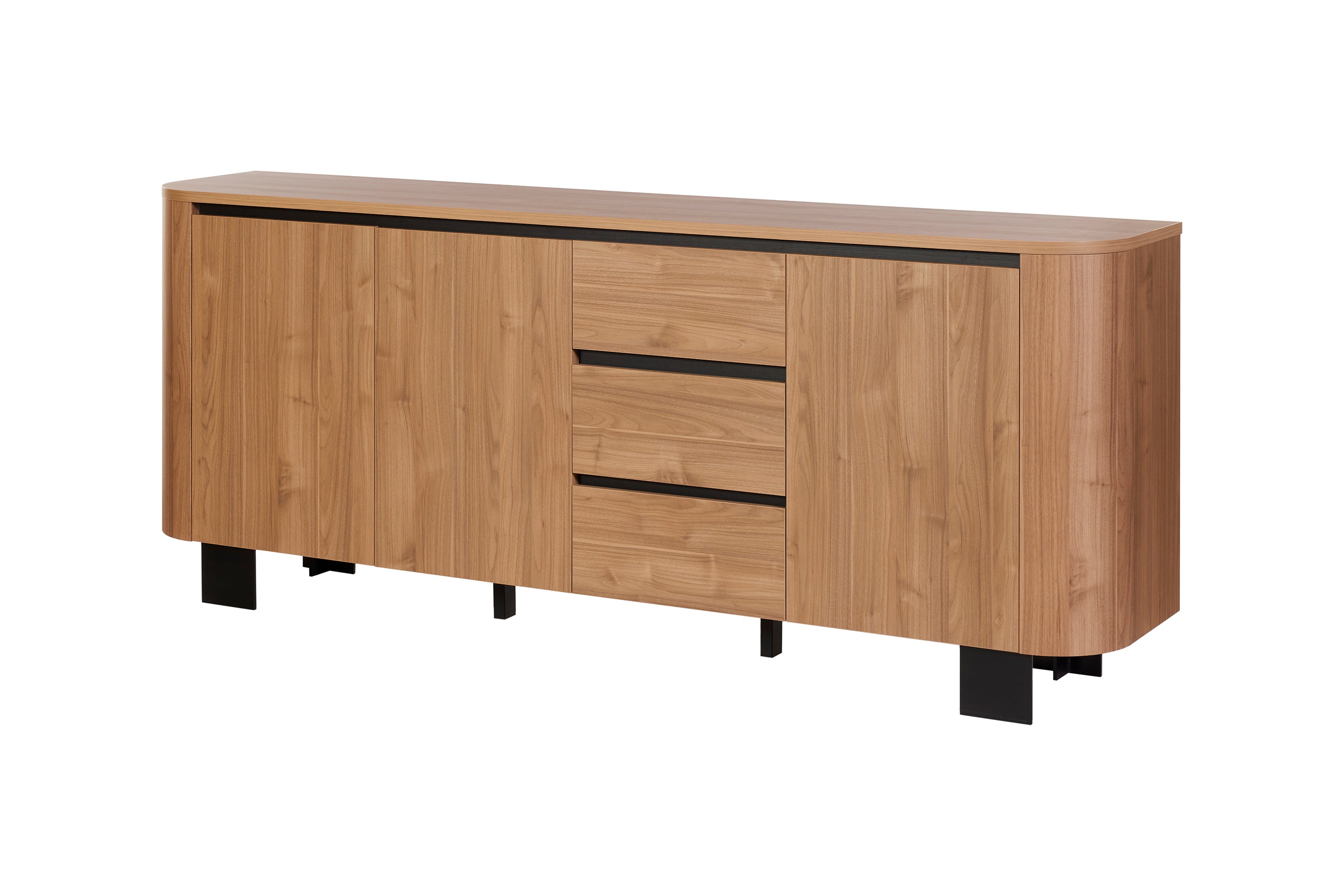 GBO - Buffet Valerio 3D3L - Noyer clair - 237x80x48 cm