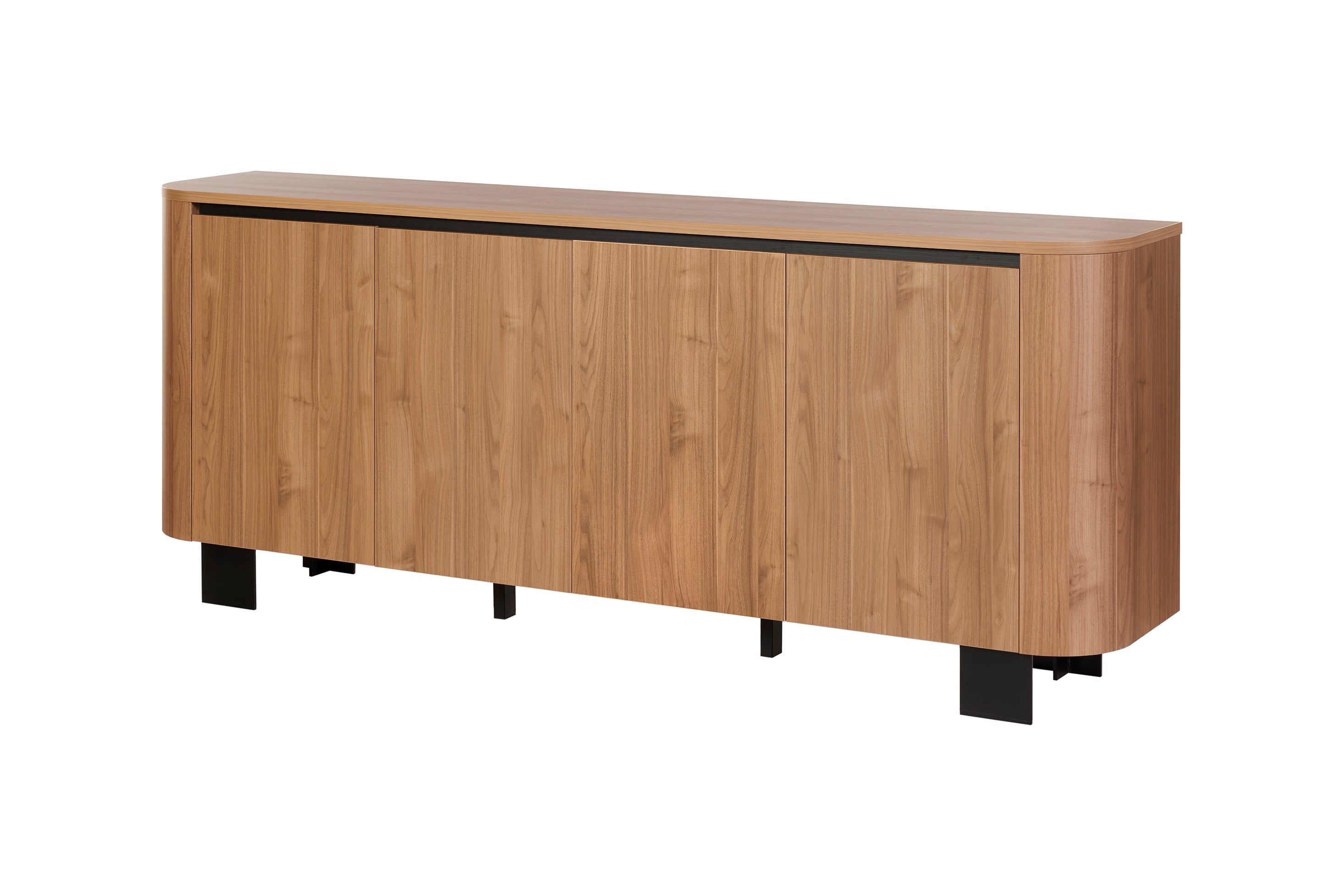 GBO - Buffet Valerio - Noyer clair - 4 portes - 237x80x48 cm