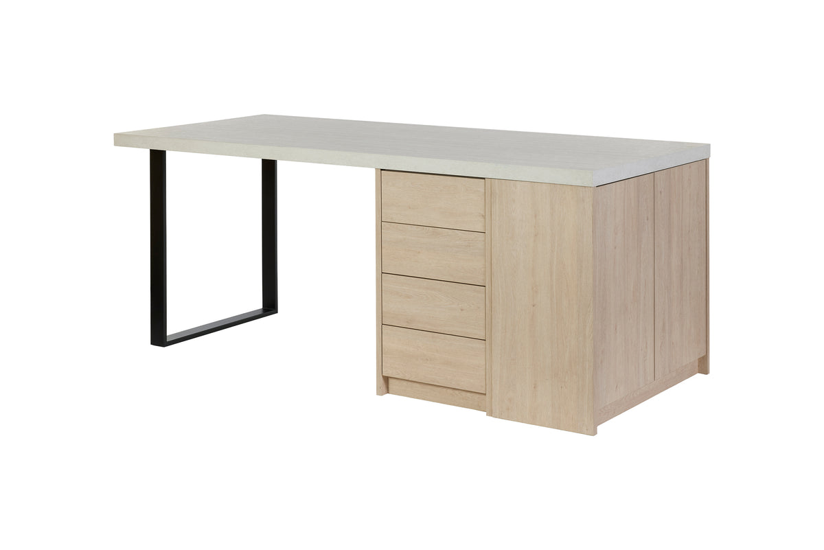 GBO - Kitchen Unit - Urban oak+Travertin - Keuken element+Ladenblok - 230x100x92cm
