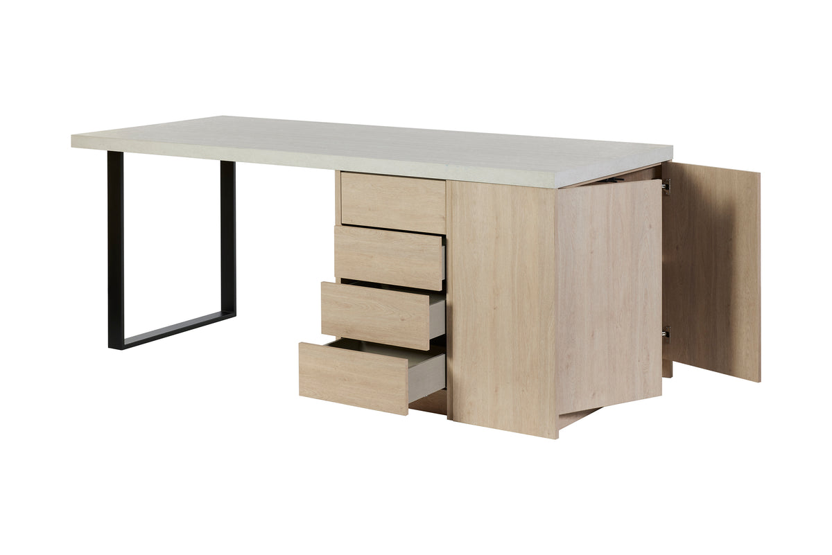 GBO - Kitchen Unit - Urban oak+Travertin - Keuken element+Ladenblok - 230x100x92cm