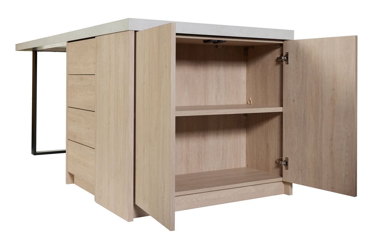 GBO - Kitchen Unit - Urban oak+Travertin - Keuken element+Ladenblok - 230x100x92cm