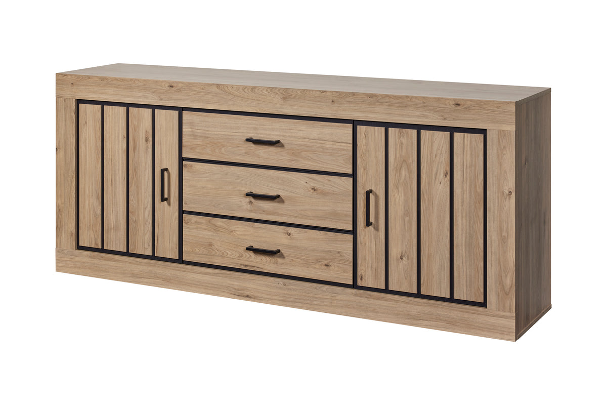 GBO - Dressoir 2D3L Vinny - Castle Oak - 215x90x48 cm