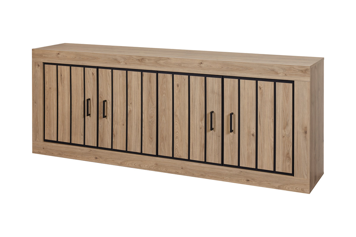 GBO - Dressoir 4D Vinny - Castle Oak - 240x90x48 cm