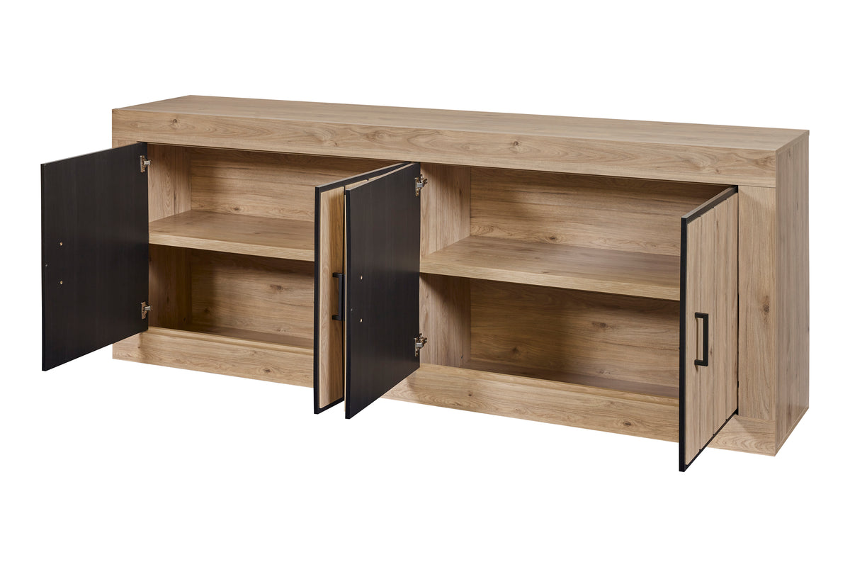 GBO - Dressoir 4D Vinny - Castle Oak - 240x90x48 cm