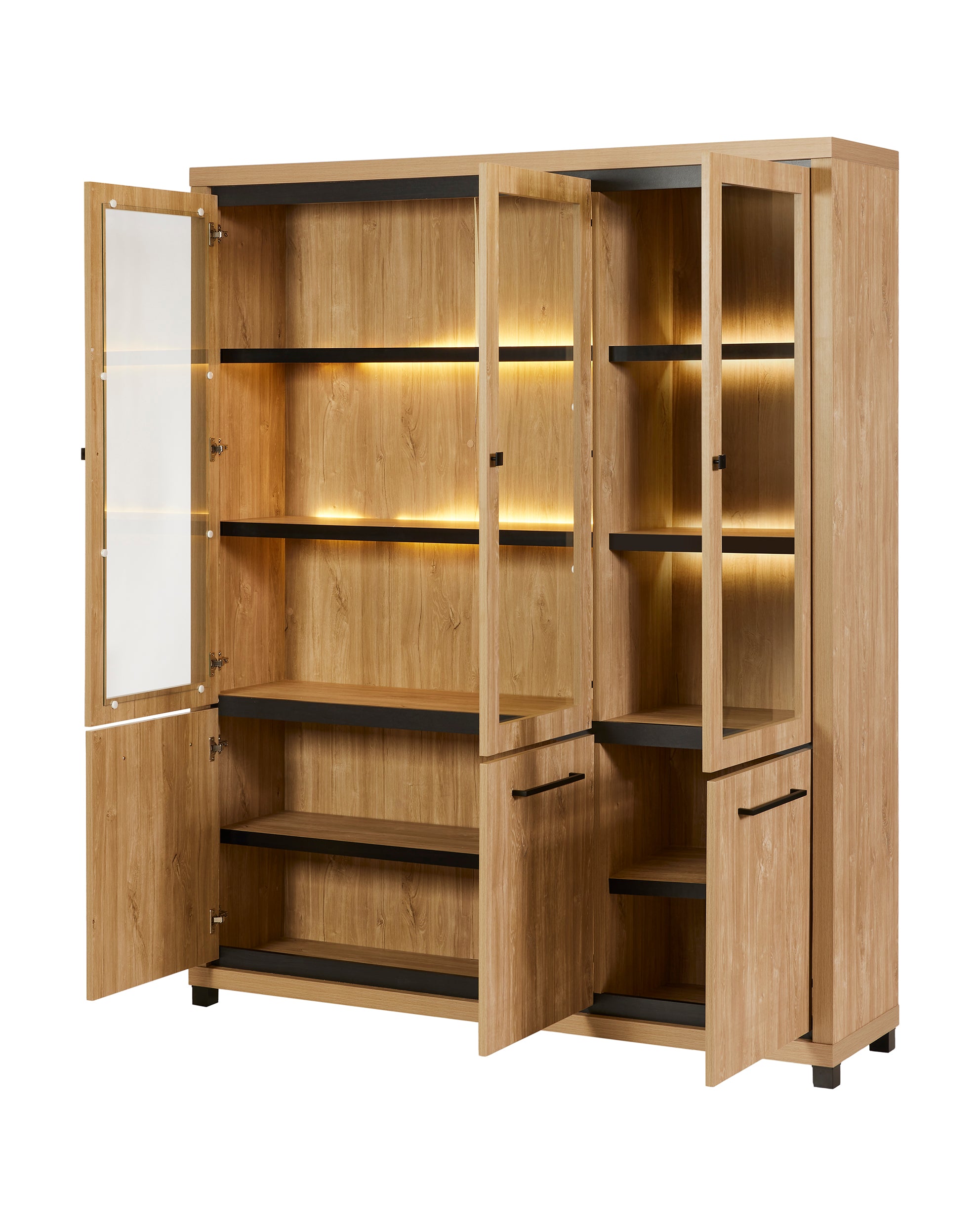 GBO - Bibliothèque Vittorio – 175x215x45 cm - Chêne Houston