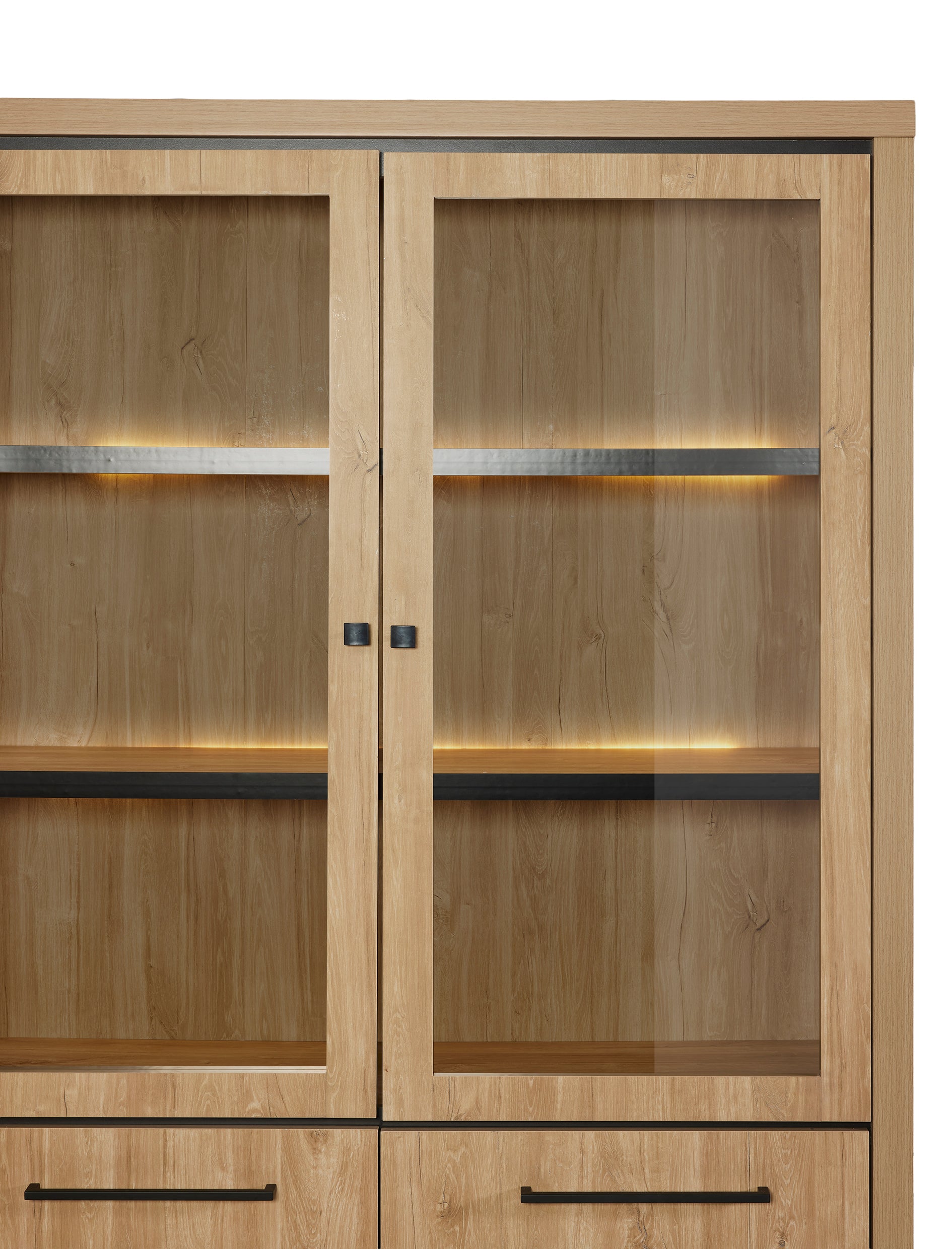 GBO - Vitrine Vittorio – 130x215x45 cm en chêne Houston