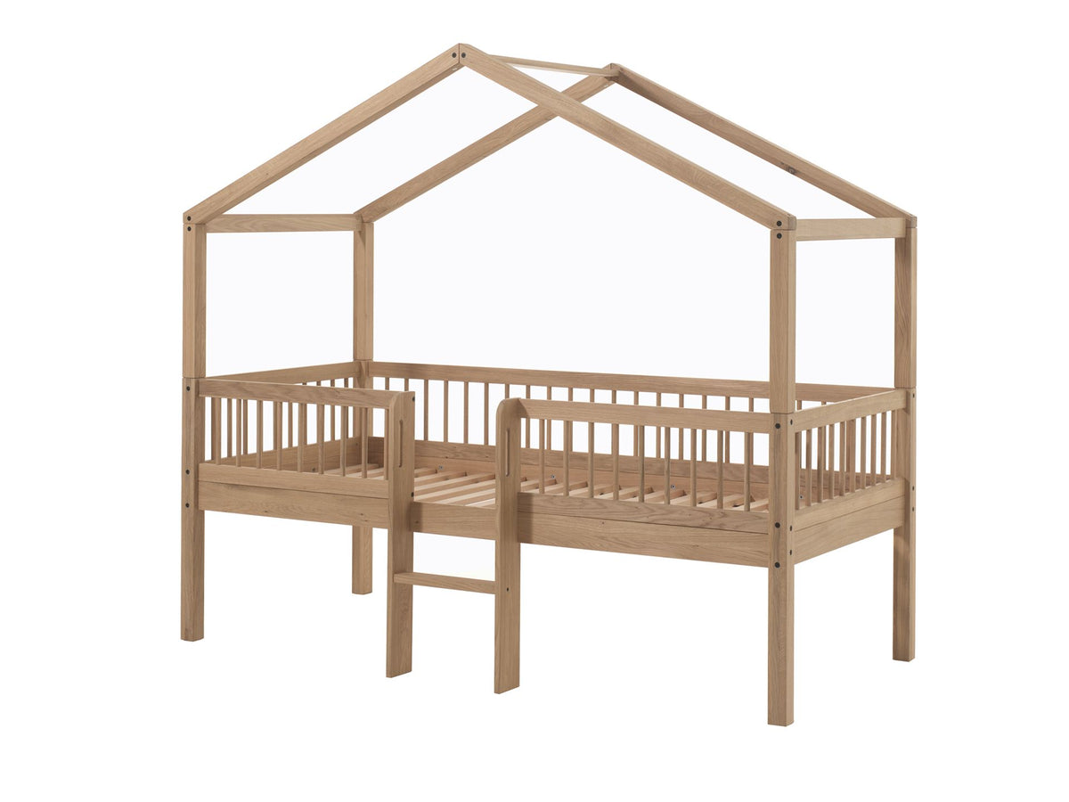Vipack - Huisbed FORREST - Uittrekbed + textiel - Eik - 90x200 cm