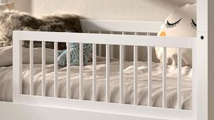 Bedbeveiliging ronde spijlen beuk wit *