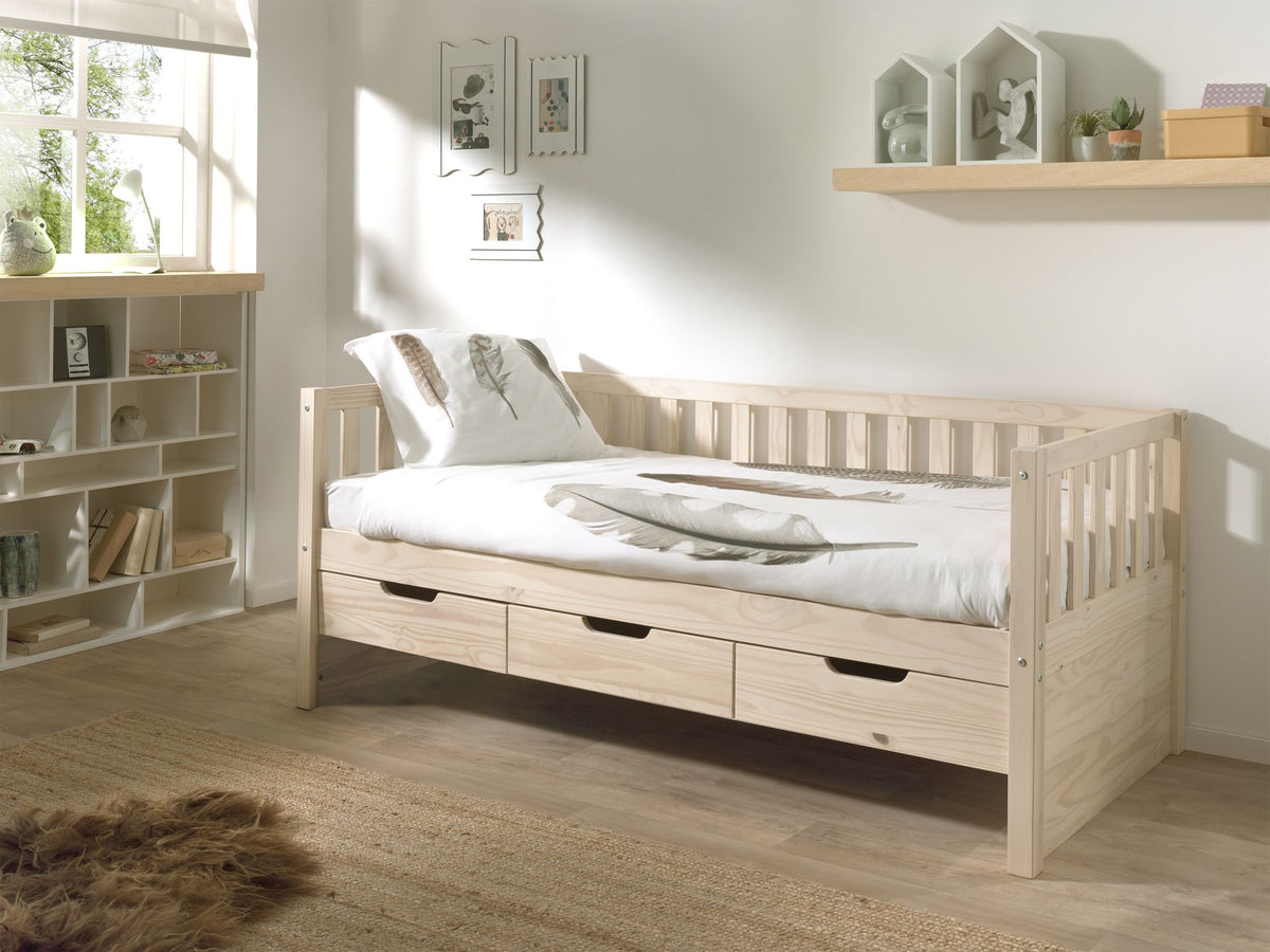 Vipack - Kajuitbed FRITZ - Met 3 lades - Milky pine - 90x200 cm