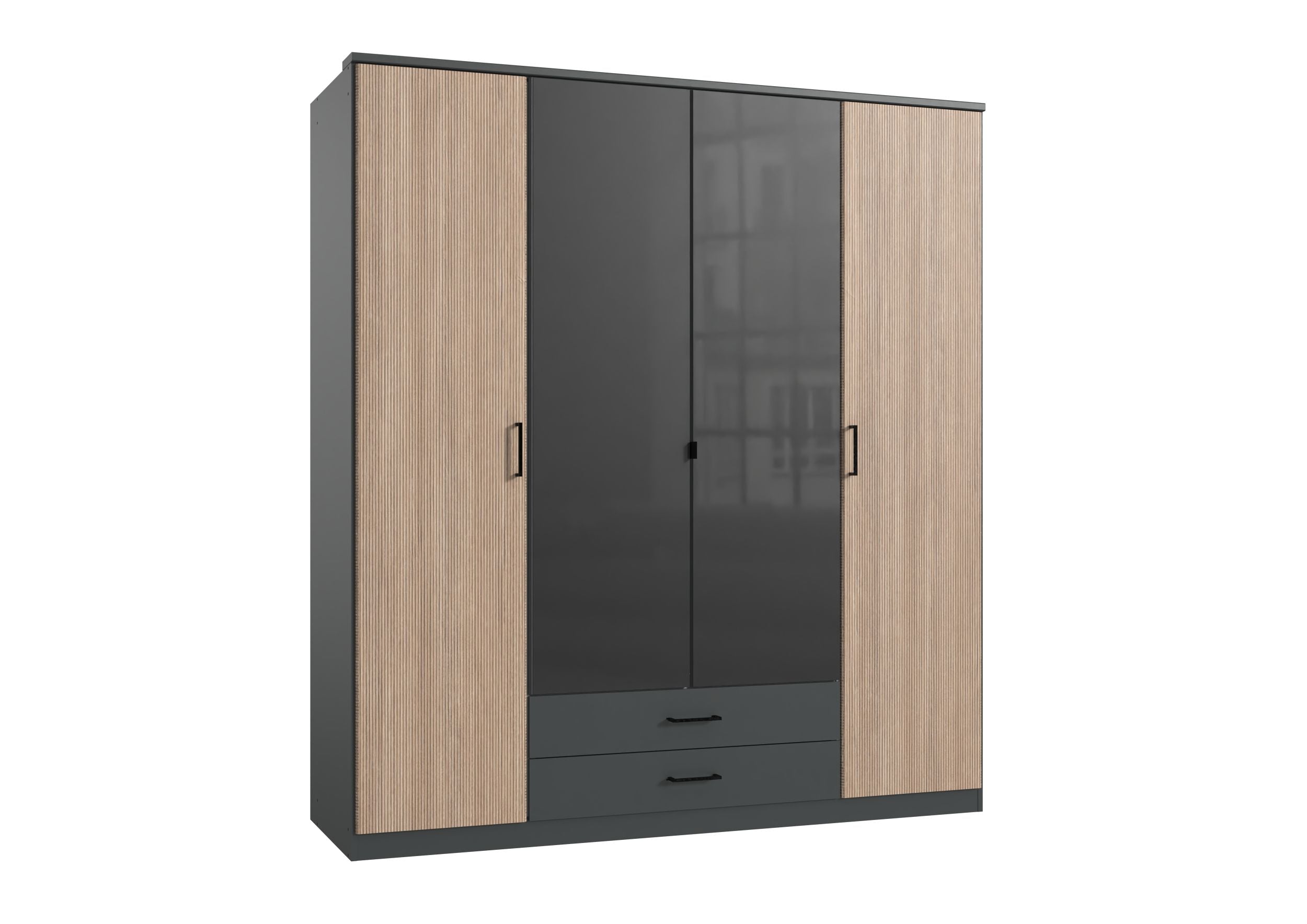 Wimex - Armoire Fulda - T05453 - Graphite - 180x199x58cm