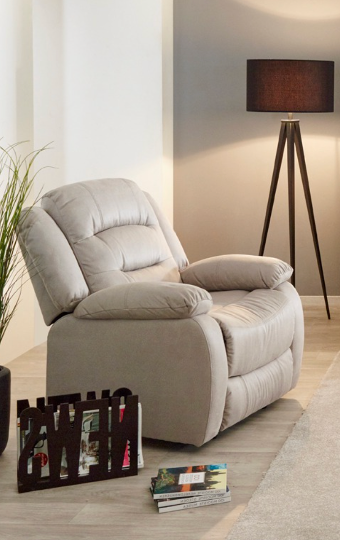 GBO - Eenzit relax Derval - Stof Baugy of Stof Dark grey - 94x102.0x96cm