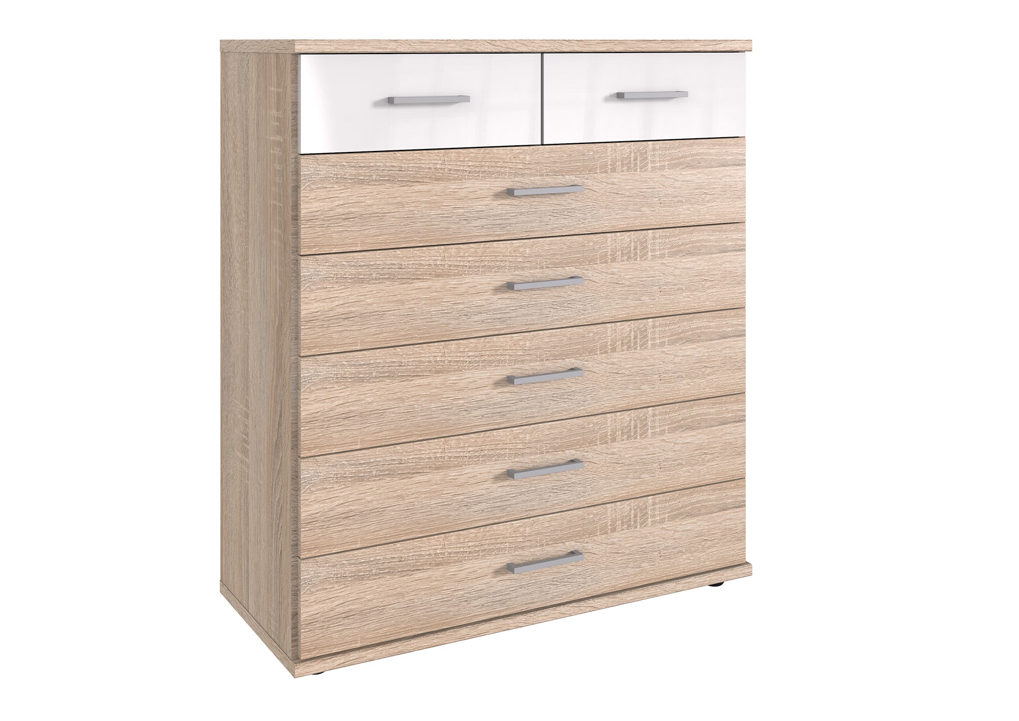 Wimex - Commode Greven - 111319 - Blanc/Chêne brut - 91x106x40cm