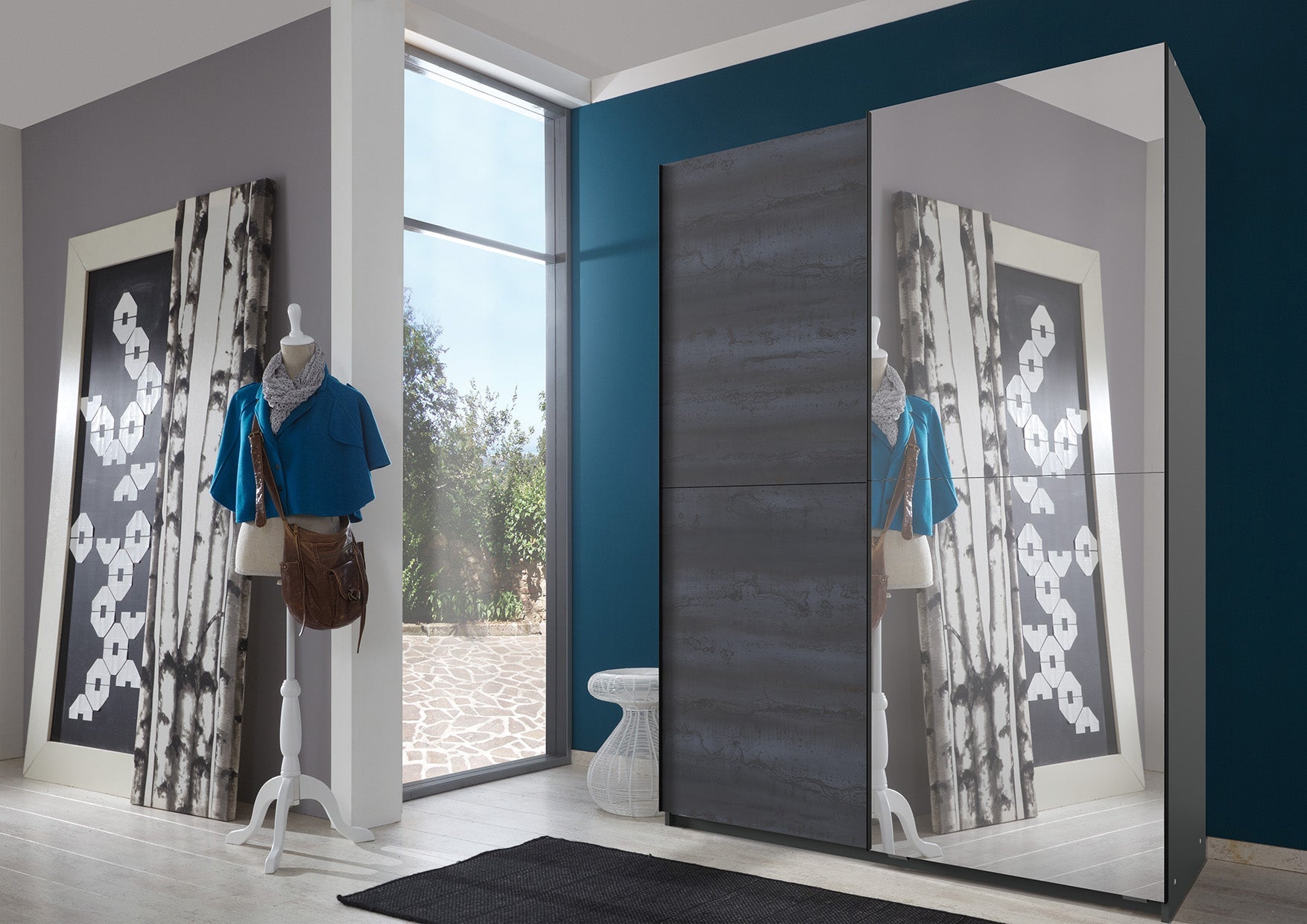 Wimex - Kleerkast Herne - X27768 - Grafiet/Staal - 135x198x65cm