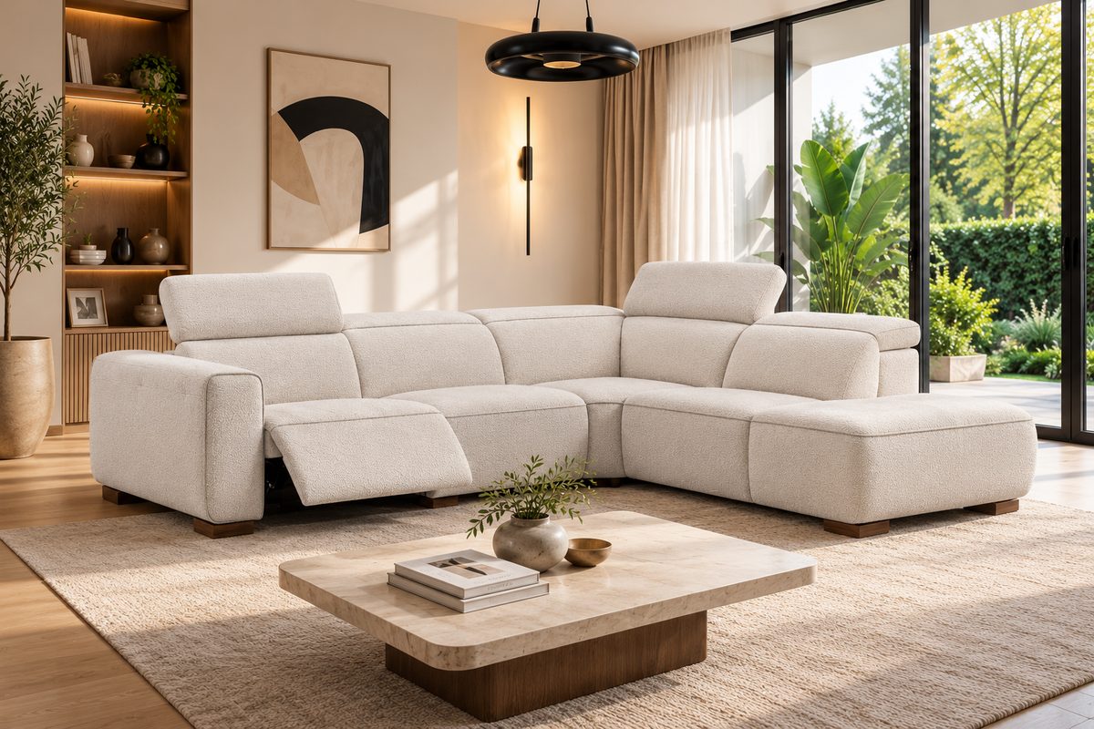 2BM - Hoeksalon Anastasia – 1 elektrische relax - 300x258 cm