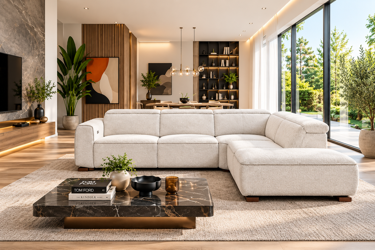 2BM - Hoeksalon Anastasia – 1 elektrische relax - 300x258 cm