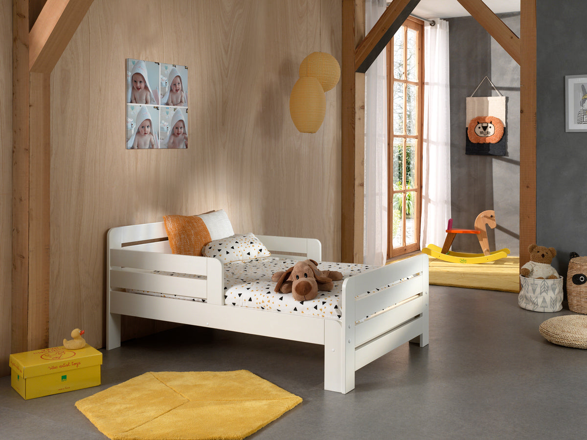 Vipack - Doorgroeibed JUMPER - Met matras - Wit - 90x200 cm