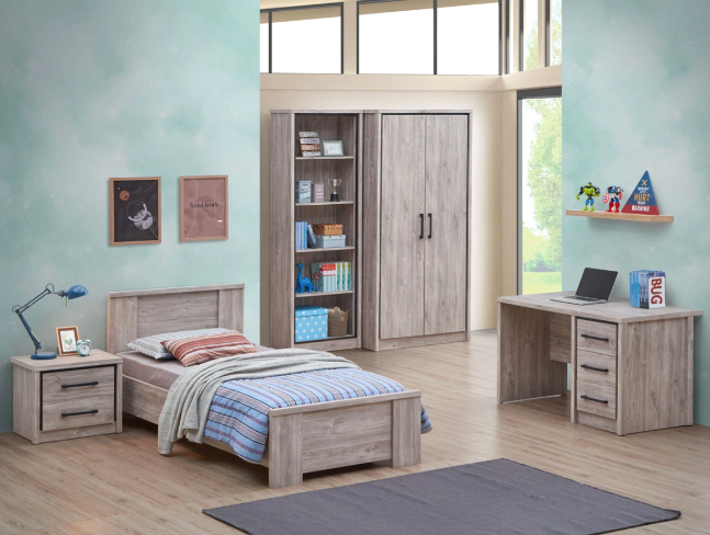 TYC - Chambre jeunesse Olympia - Ensemble 3 pièces - Chêne Gris