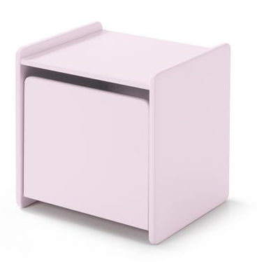 Deze KIDDY combinatie in roze bestaat uit een bed (90x200), nachtkastje en speelkoffer.