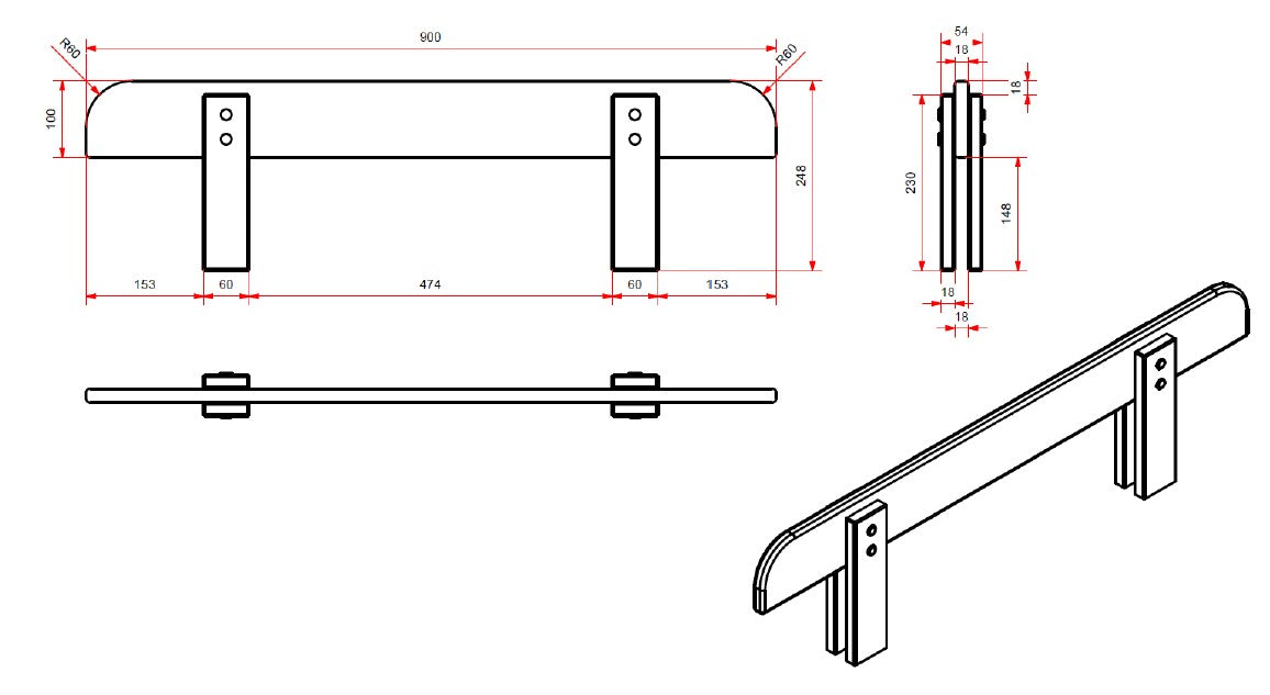 Deze KIDDY-combinatie in mintgroen bestaat uit een bed (90x200) en bijbehorende uitvalbeveiliging.