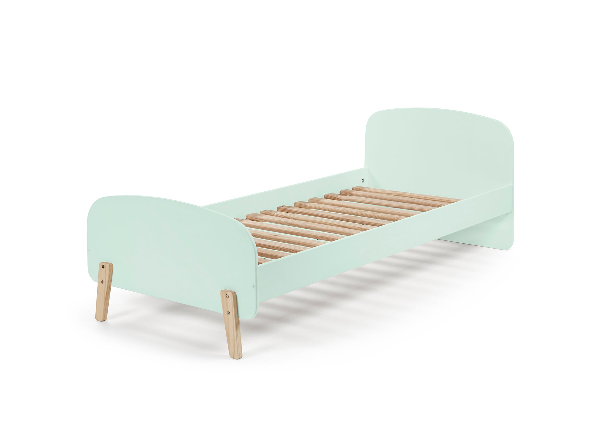 Deze KIDDY combinatie in mintgroen bestaat uit een bed (90x200) met nachtkastje, uitvalbeveiliging en speelkoffer