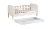 Deze KIDDY-combinatie in wit bestaat uit een peuterbed (70 x 140) met bijbehorend rolbed.