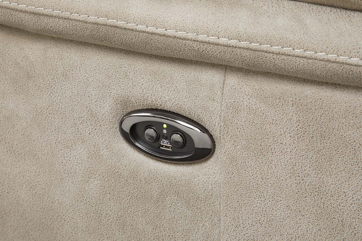 GBO - 3 Zit relax electrisch Kilimanjaro - Stof / Stof Antraciet - 216x98.0x90cm