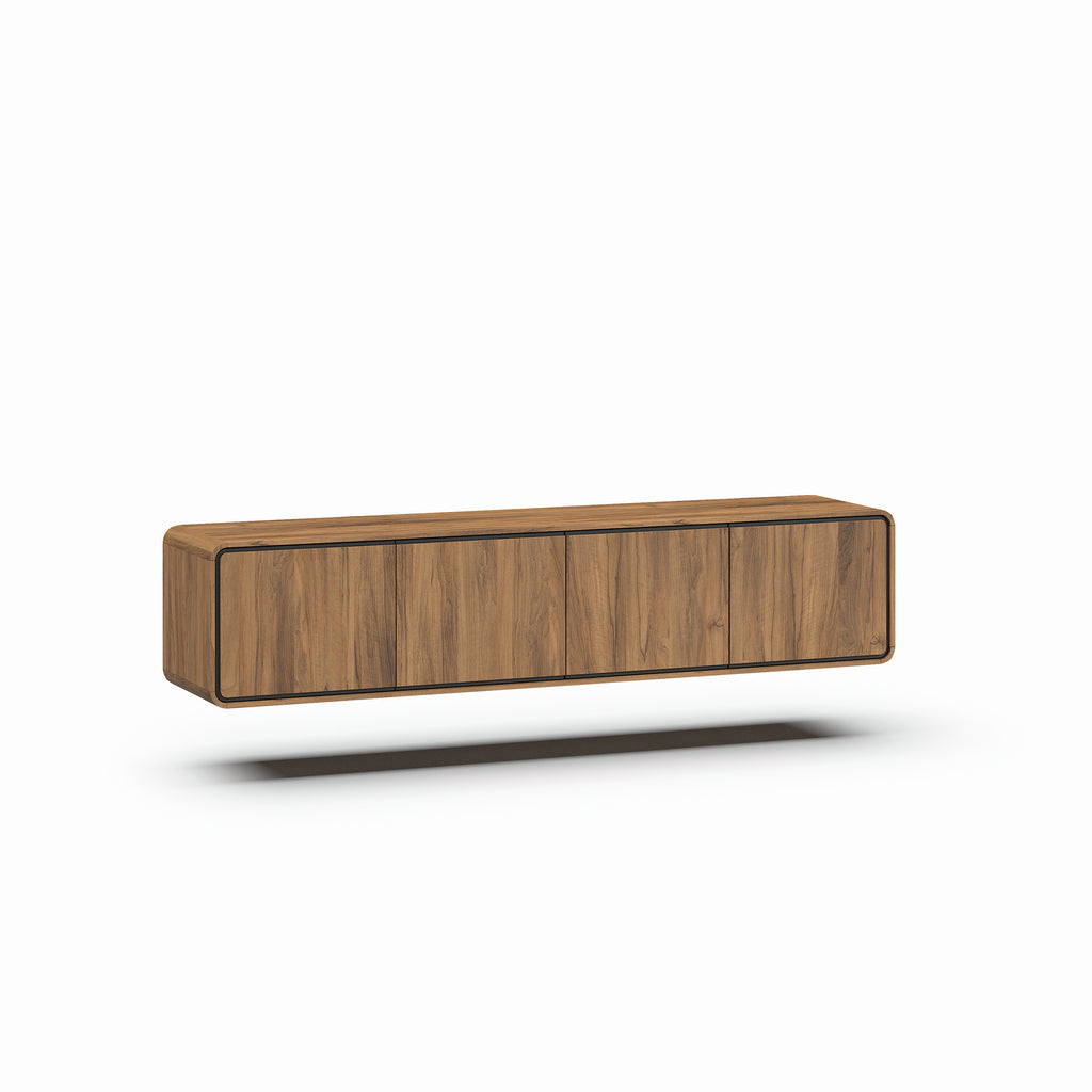 Meubar - Meuble TV Lago - Noyer brossé nature - 215 x 46 x 45 cm