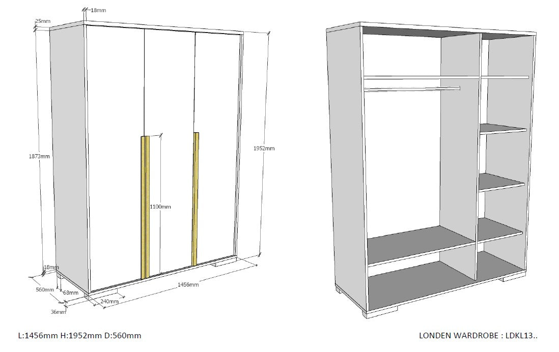 Deze LONDON combinatie in antraciet bestaat uit een bed (90x200) met nachtkastje en 3-deurs kleerkast.