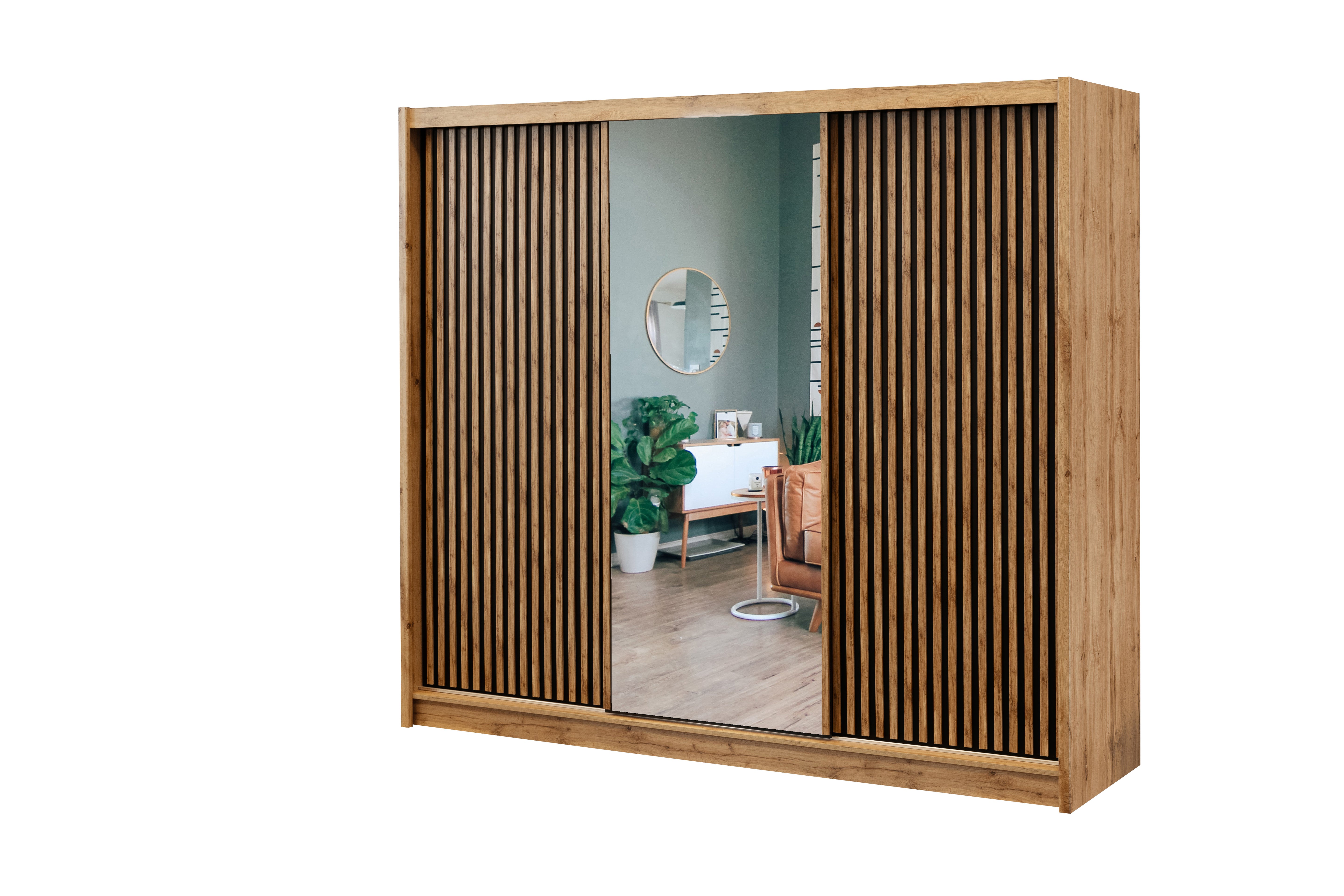 2BM - Armoire Portes Coulissantes - Chêne Wotan - 250xh215x60,5cm
