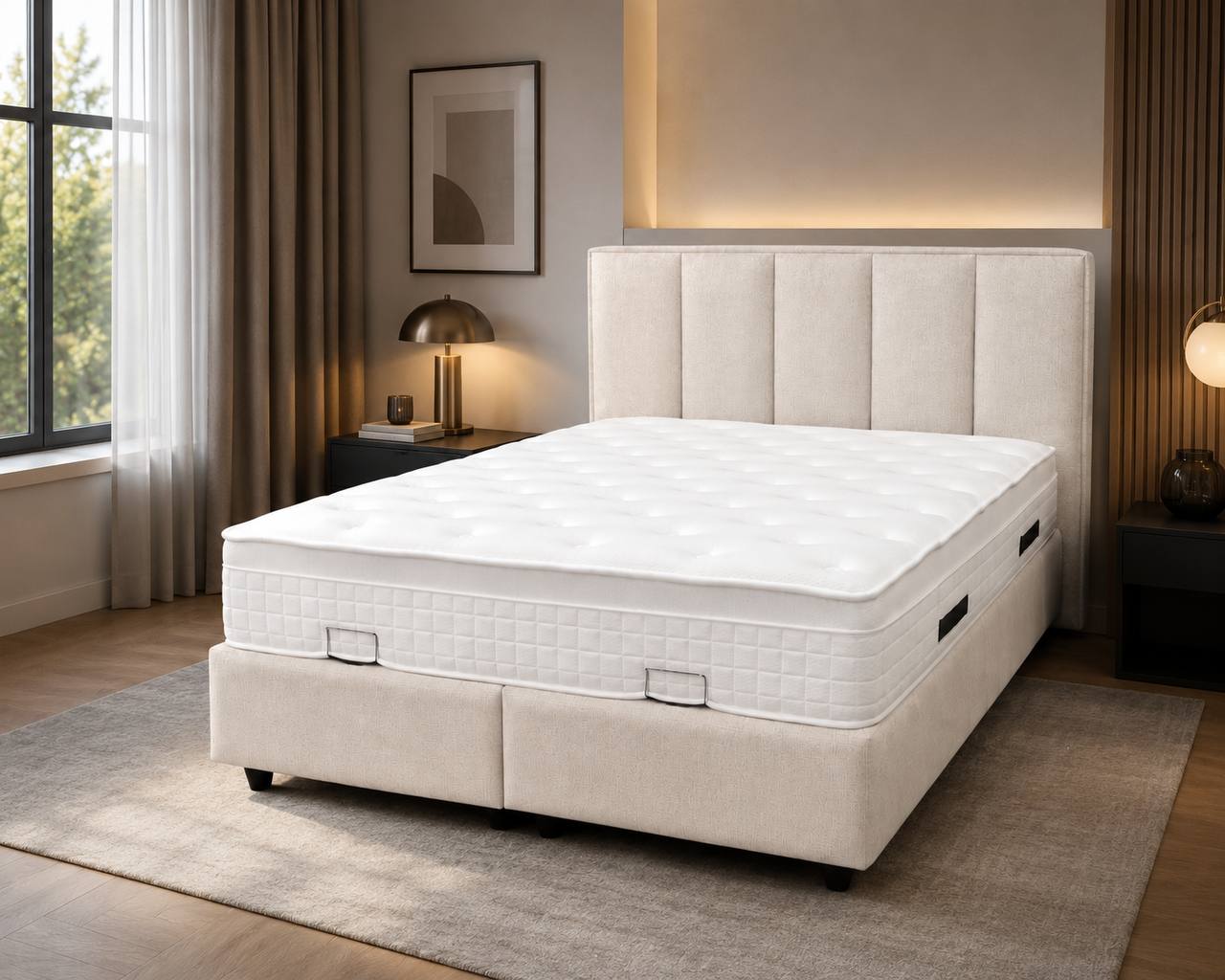 2BM - Boxspring Lizbon - Ecru - 160x200 cm