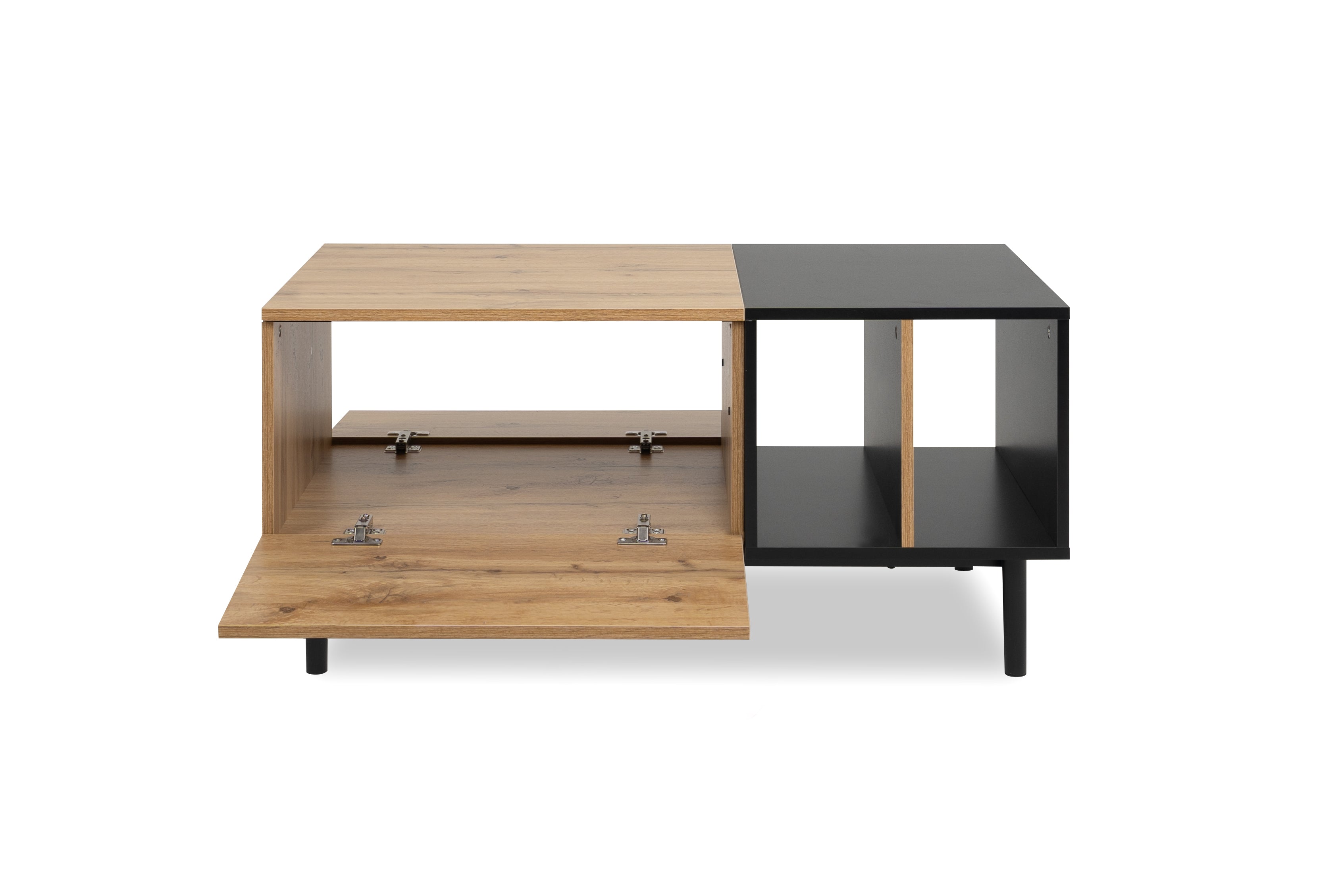 FIN - Salontafel Nola 55A - Klapdeur - Eikenkleur - 100x55 xh47cm
