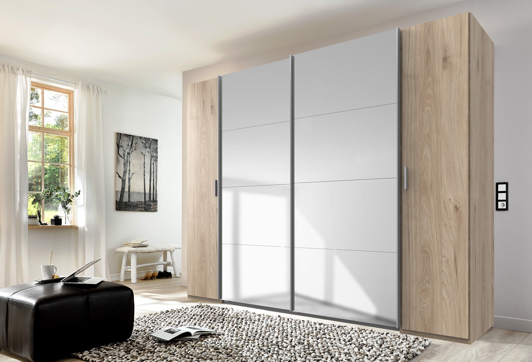 Wimex - Kleerkast Lotto - 423789 - Hickory Eik/Staal - 272x208x65cm