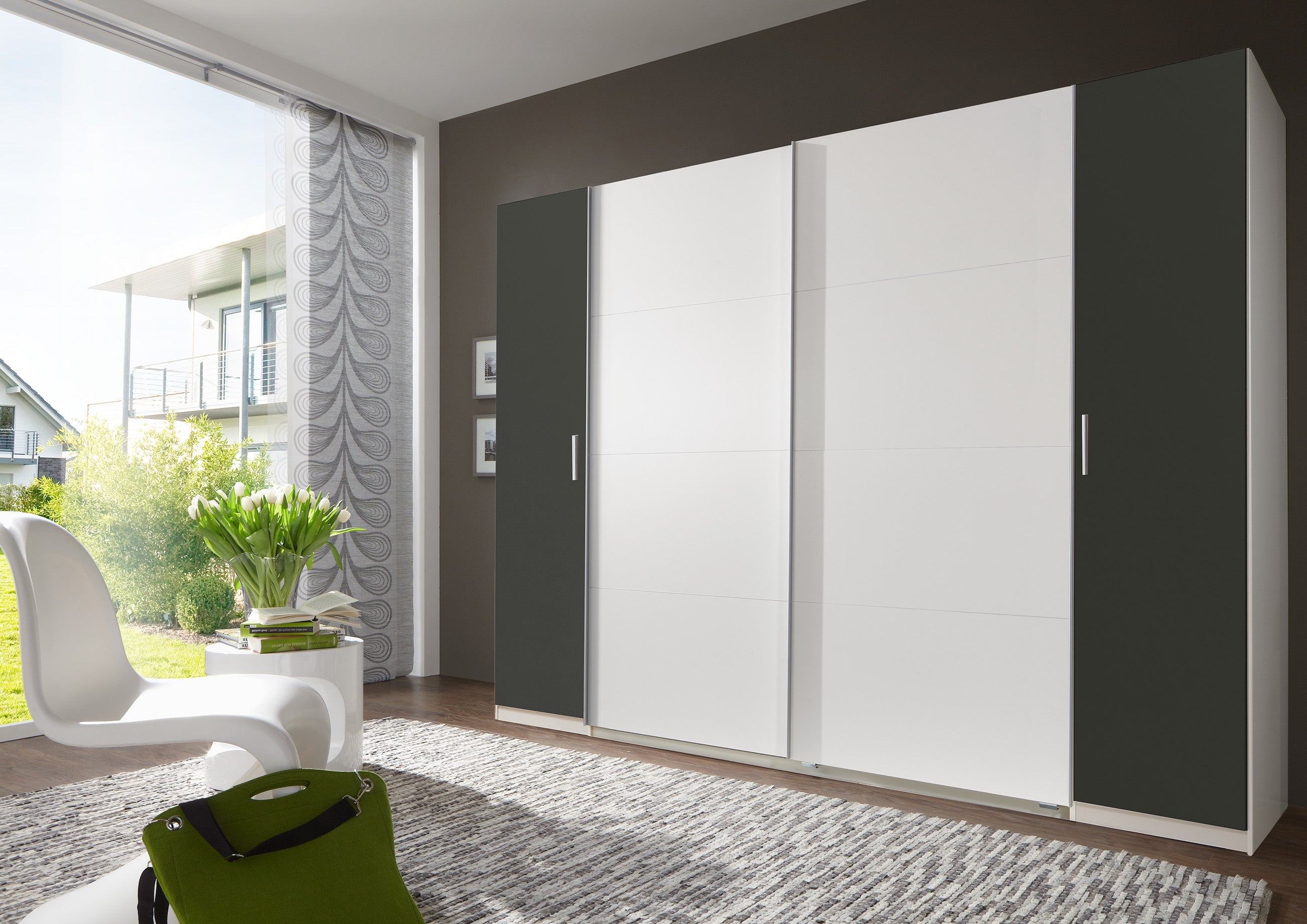 Wimex - Kleerkast Lotto - 478784 - Wit/Grafiet - 227x208x65cm