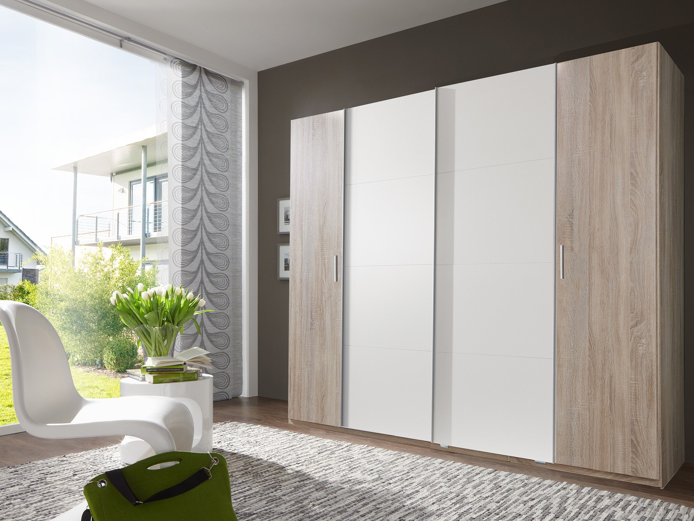 Wimex - Kleerkast Lotto - 479784 - Ruwe Eik/Wit - 227x208x65cm
