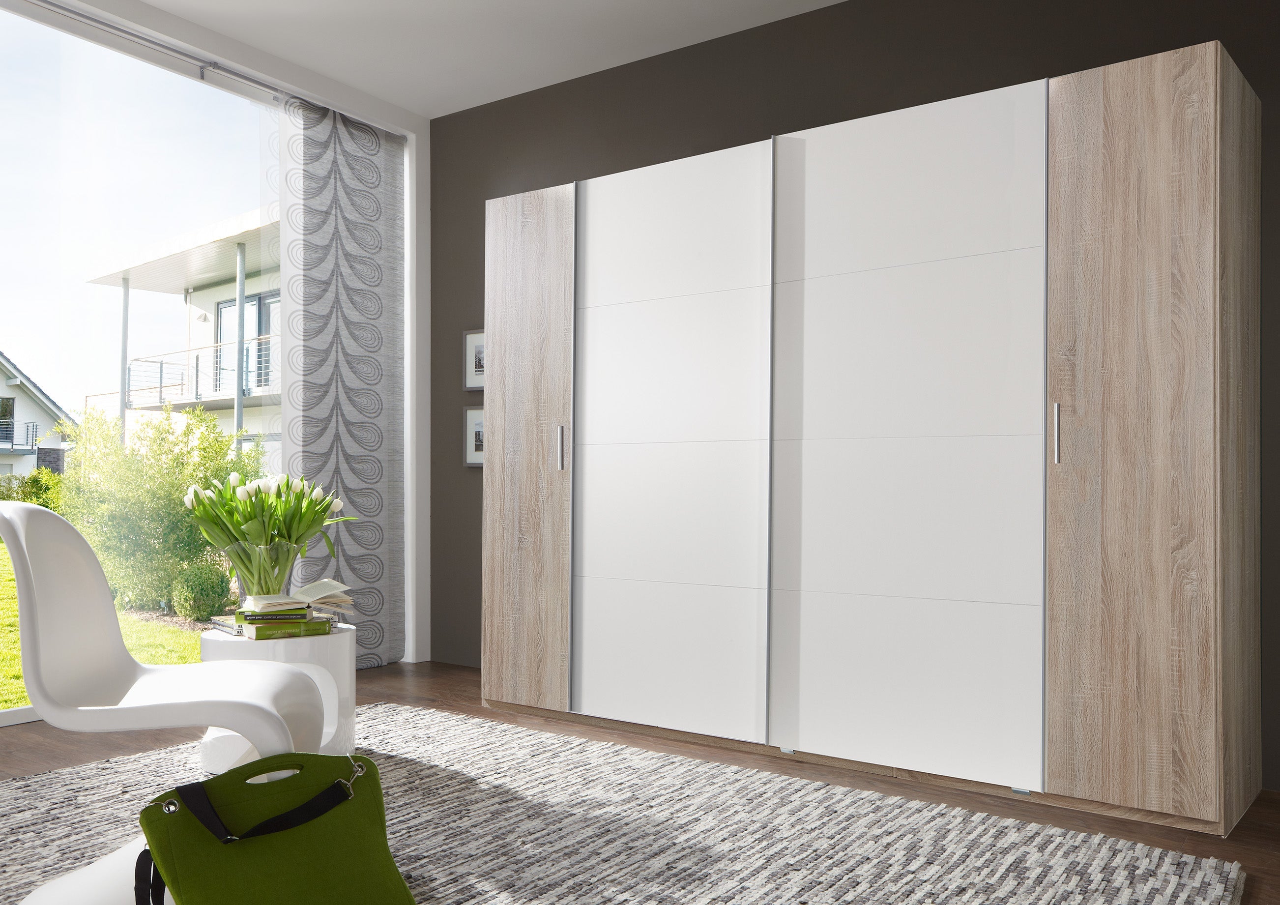 Wimex - Kleerkast Lotto - 479787 - Ruwe Eik/Wit - 316x208x65cm