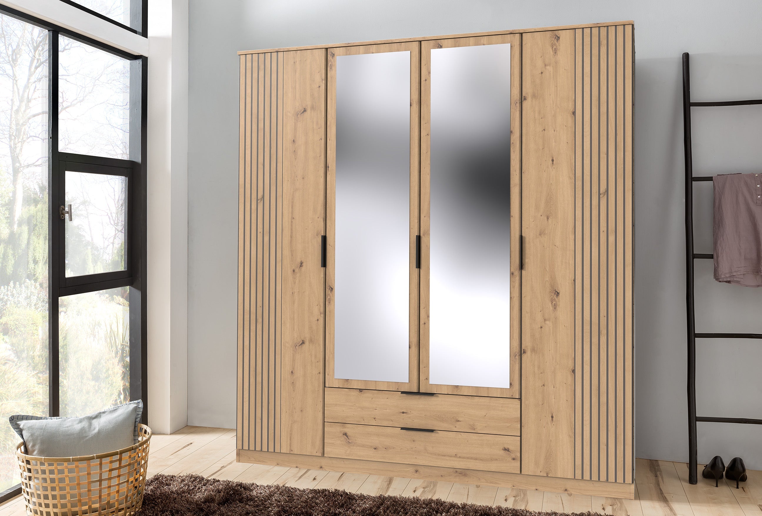 Wimex - Armoire Lubeck - T64453 - Chêne Artisan - 180x199x58cm