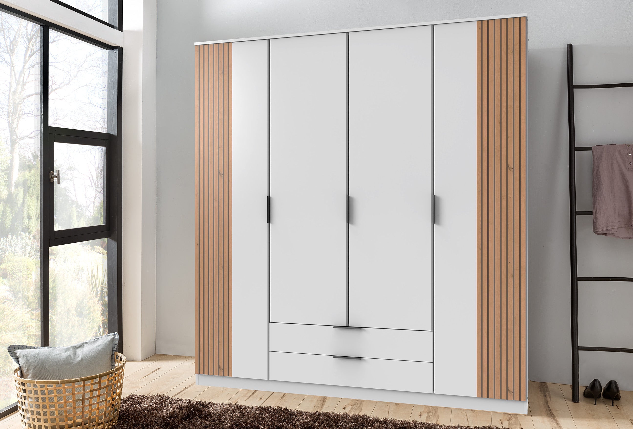 Wimex - Kleerkast Lubeck - T65473 - Wit/Artisan Eik - 180x199x58cm