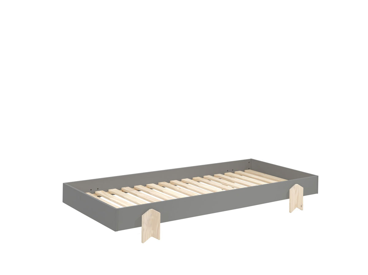 Vipack - Stapelbaar bed MODULO - Pijlpoten - Grijs - 90x200 cm