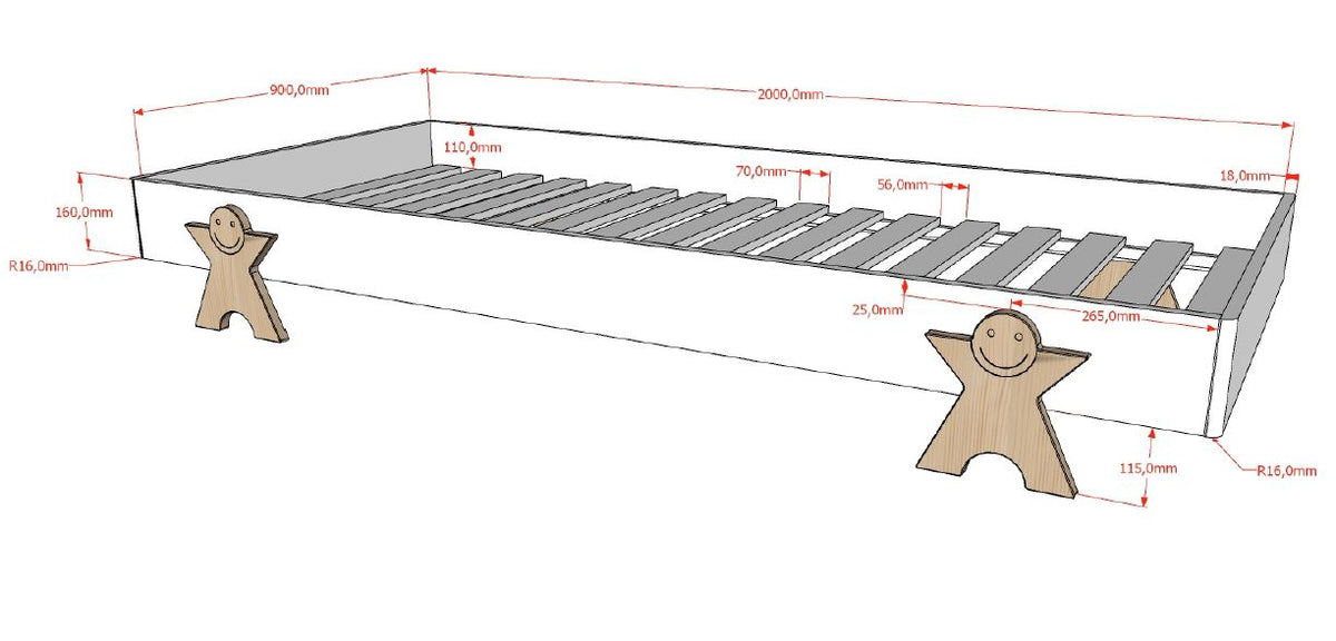 MODULO BED SMILEY WIT *