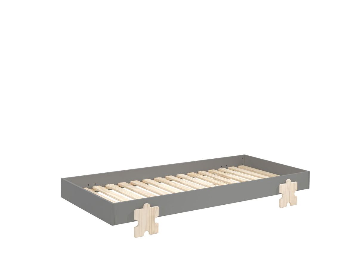 Vipack - Stapelbaar bed MODULO x2 - Pijlpoten - Grijs - 90x200 cm