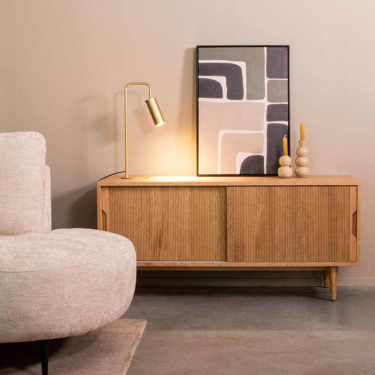 Label51 - Meuble TV Jule - Chêne - Naturel - 130 x 40 x 60 cm