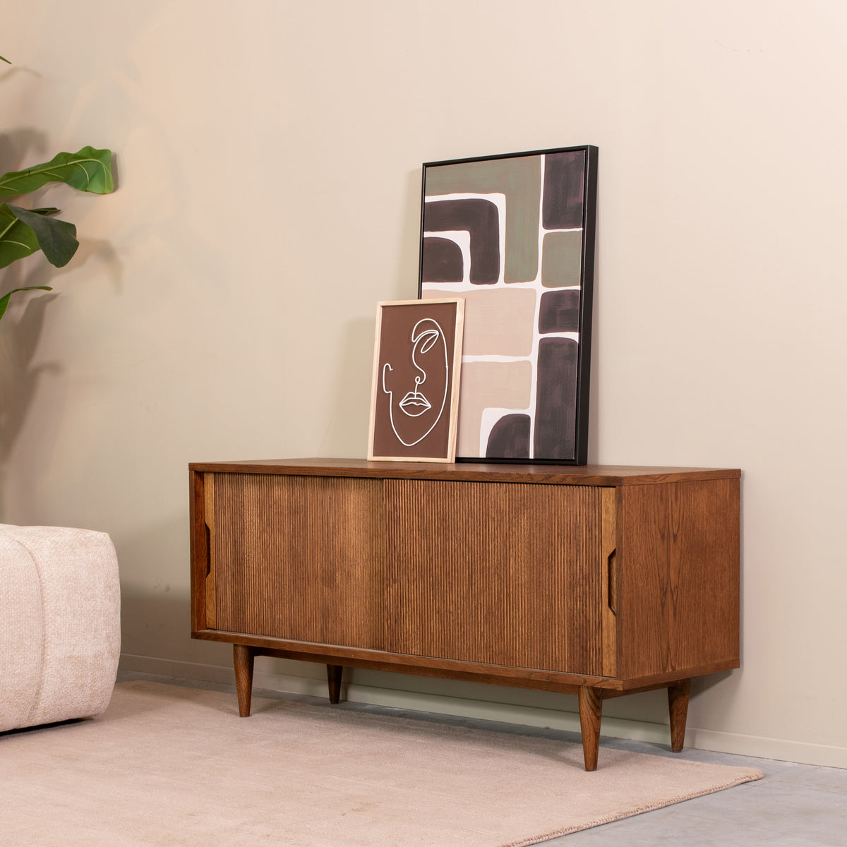 Label51 - Meuble TV Jule - Chêne - Noyer - 130 x 40 x 60 cm