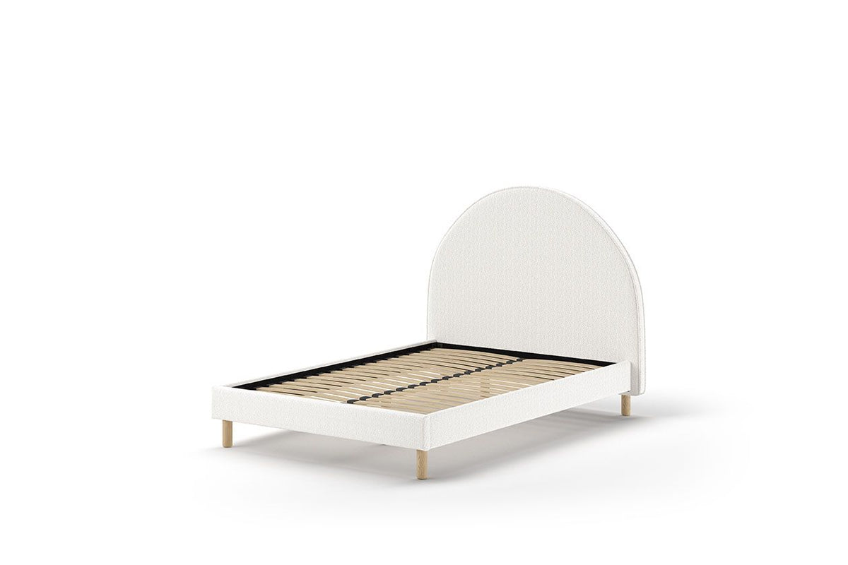 Vipack - Lit capitonné MOON - Blanc - 140x200 cm