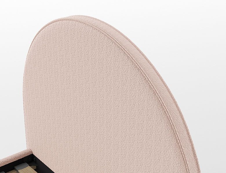 Vipack - Lit capitonné MOON - Rose - 90x200 cm