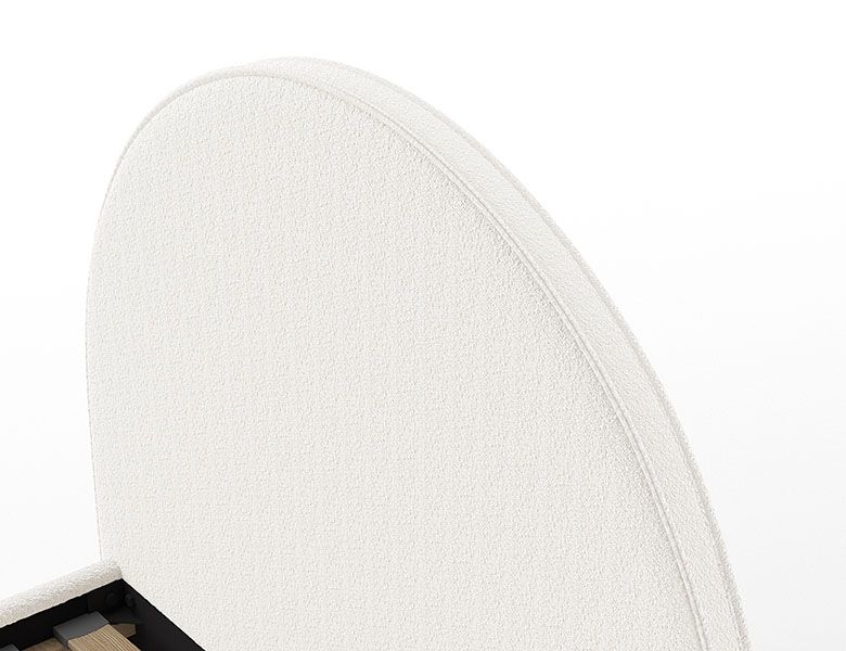 Vipack - Lit capitonné MOON - Blanc - 90x200 cm