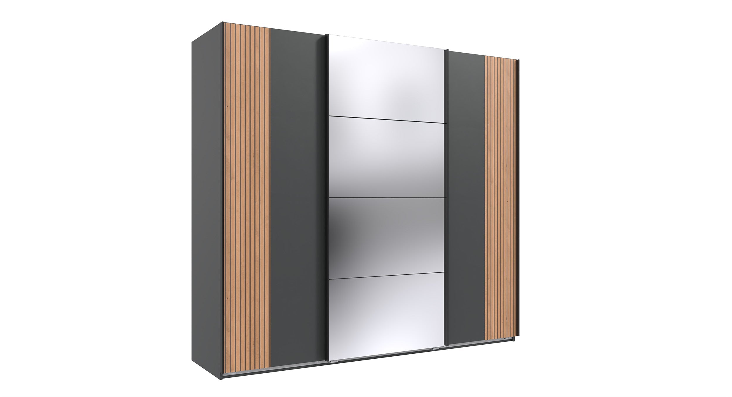 Wimex - Armoire Malaga - E30643 - Graphite/Chêne Artisan - 225 x 208 x 64 cm
