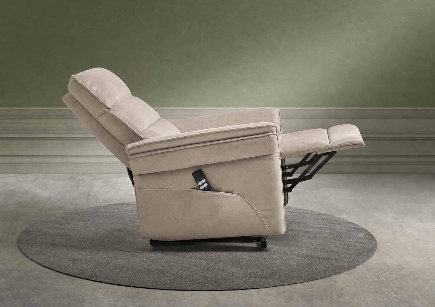 GBO - Fauteuil de relaxation Mandelieu - Taupe - 75x92xh105 cm