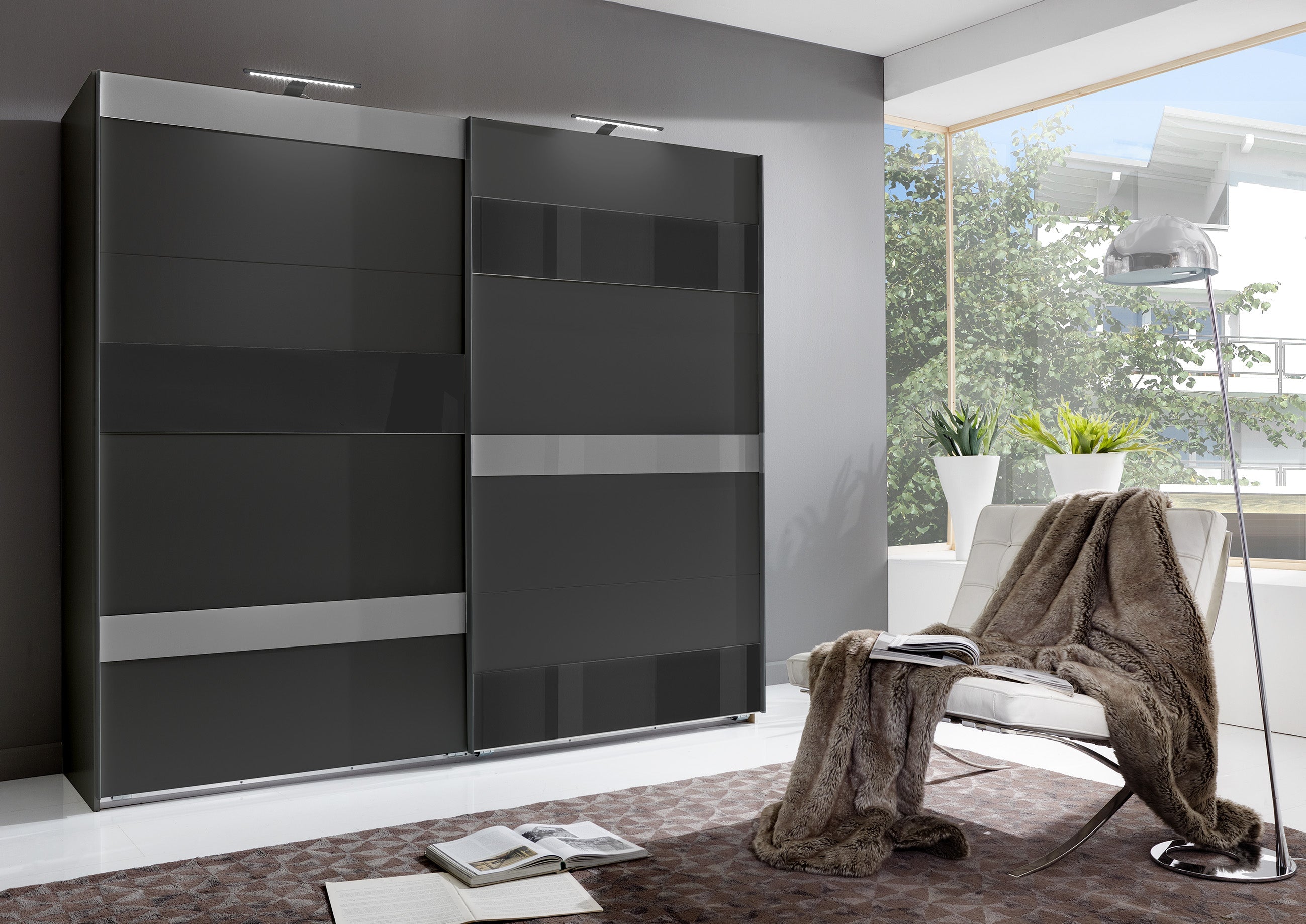 Wimex - Kleerkast Monaco - E05860 - Grafiet/Grijs - 180x208x65cm